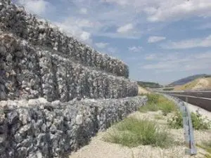 closeup shot of Gabion Retaining Wall