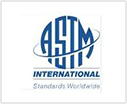 A blue and white logo of the astm international standards worldwide.