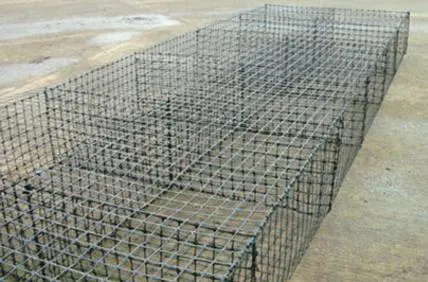 PRE-ASSEMBLED DURA-GUARD TM  GABION BASKETS - STAGED & READY FOR FILLING