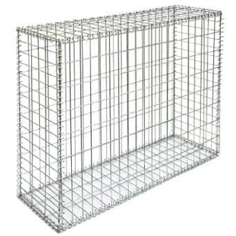 A metal cage with a white background