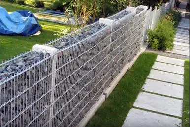 closeup view of the Gabion Fence