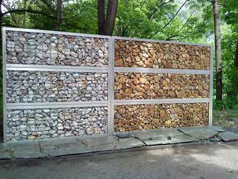 Gabion Fence with two types of stones
