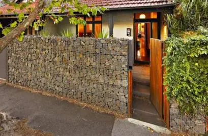 view of the Gabion Fence for a house
