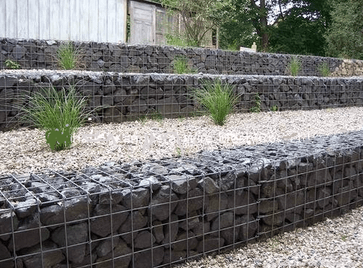 Landscaping Gabions with plants on it