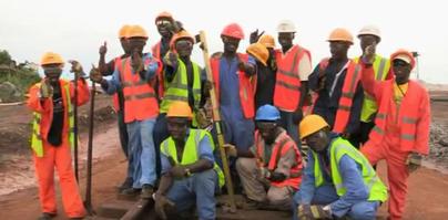 a group workers in the safety jakets