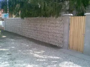 Gabion Fence with a gate for a house